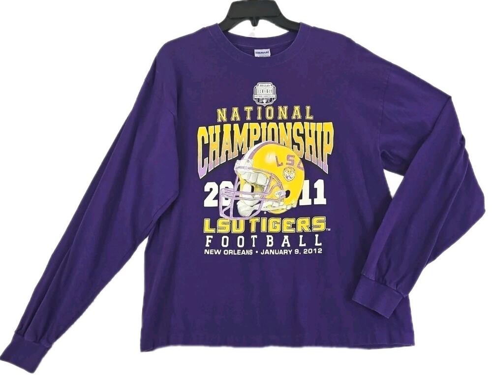 LSU TIGERS New Orleans 2012 NATIONAL CHAMPIONS 2011 Purple/Yellow Sweatshirt.